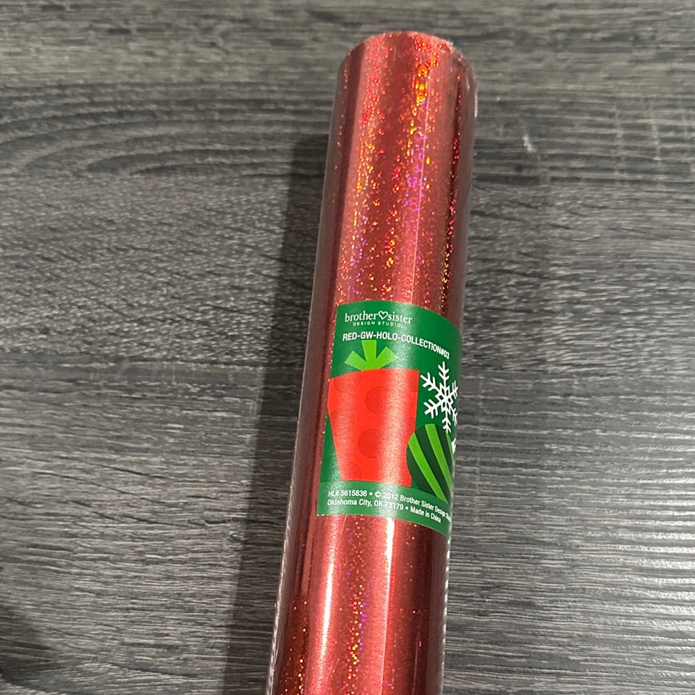 Red Holographic holidays Xmas Wrapping Paper